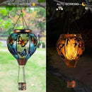 pearlstar Hot Air Balloon Solar Lantern with Flickering Flame Light Outdoor Solar Hanging Lights Waterproof for Garden Yard Farmhouse Patio Pathway Outside Decoration,Glass(Butterfly) by GreenHaven Gardens