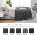 Amélie Home Faux Fur Throw Blanket for Couch, Cozy Fuzzy Fluffy Fur Luxurious Soft Striped Plush Gift Blankets for Family Sofa Chair Bed Living Room Bedroom, 55"x70", Charcoal Grey by CozyNest Decor