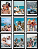 Vittanly 12x16 Picture Frames Set of 9, Shatter Resistant Plexiglass, Display 11x14 Pictures with Mat or 12x16 without Mat, Photo Frames for Wall Mount, Engineered Wood, Black by CozyNest Decor