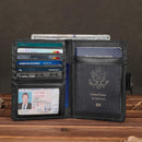 Polare Luxury RFID Blocking Leather Passport Holder Travel Wallet For Men and Women (Black with AirTag Slot(Snap Version)) by TinyTreasures Baby Boutique