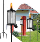 4 Pack Glass Citronella Torches, 16 oz Garden Torches for Outside with 3-Prong Grounded Stake, 55 inch Outdoor Clear Glass Flame Light Torch for Yard, Patio, Deck, Garden, Party, Landscape by GreenHaven Gardens