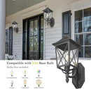 Darkaway Outdoor Wall Light Fixture,2pcs Outside Porch Lights Wall Mounted Seeded Glass Exterior Waterproof Lantern Modern E26 Socket Wall Sconce Lighting for Front Door Yard Patio by GreenHaven Gardens