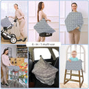 Nursing Carseat Canopy Breastfeeding Cover - Multi-use Stretchy Car Seat Covers for Babies, Baby Shower Gifts (Grey Arrows) by TinyTreasures Baby Boutique