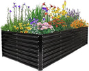 JERIA 8×4×2ft Galvanized Raised，Outdoor Metal Raised Garden Bed, Rectangular Deep Root Planter Box for Vegetables, Flowers, Herbs by GreenHaven Gardens
