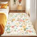 Floral 5x7 Area Rug Machine Washable Soft Print Boho Carpet Non Slip Doormat Low Pile Flower Area Rugs for Living Room Bedroom Nursery Kitchen Dining Room Indoor-Beige/White/Orange by TinyTreasures Baby Boutique