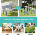AVAWING Outdoor Convertible Wood Bench with Backrest, Patio Wood Convert a Bench, Space-Saving 2-in-1 Picnic Table Chairs Set for Backyard, Porch, Patio, Garden, Grey by CozyNest Decor