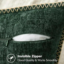 MIULEE Pack of 2 Christmas Pillow Covers 18x18 Inch Dark Green Farmhouse Decorative Throw Pillow Covers with Stitched Edge Soft Chenille Solid Dyed Couch Pillow Covers for Sofa Bed Living Room by CozyNest Decor