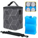 Breastmilk Cooler Bag with Ice Pack Fits 4 Baby Bottles Up to 9 Ounce Insulated Baby Bottle Bag Breast Milk Cooler on The Go with Strap Baby Bottle Cooler Bag for Nursing Mom Daycare or Travel by TinyTreasures Baby Boutique