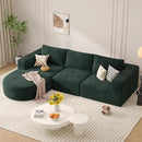 Modular Sectional Sofa with L-Shape Chaise,Cloud Sectional Modern Sleeper Couch with Deep Seat,Sponge Compression Sofas No Assembly Required (Green-Corduroy Fabric) 1PCS by CozyNest Decor