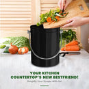 Utopia Kitchen Compost Bin for Kitchen Countertop, 1 Gallon Compost Bucket for Kitchen with Lid, Includes 1 Spare Charcoal Filter (Black) by GreenHaven Gardens
