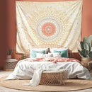 Damanse Floral Tapestry Wall Hanging Cute,Boho Wall Tapestry for Bedroom Aesthetic,Mandala Living Room Decor for Teen Girls (Yellow, 49.2"x59.1") by CozyNest Decor