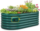 KING BIRD Raised Garden Bed Kit 2025 Upgraded Quick-Setup Galvanized Planter Garden Box Outdoor for Gardening, Vegetables, Flowers, 74x36x23 in, Green by GreenHaven Gardens