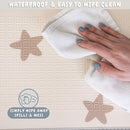 Bubba Bear Baby Play Mat, Thick Foam Stars Design, Foldable Waterproof Mat for Crawling, Padded (47 x 35 Inches) by TinyTreasures Baby Boutique