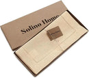 Solino Home Linen Beige Table Runner 120 Inches Long - 100% Pure Linen 14 x 120 Inch Table Runner for Fall, Autumn, Thanksgiving - Classic Hemstitch by CozyNest Decor