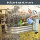 Kesfitt Raised Garden Bed Kit,Outdoor Galvanized Planter Raised Boxes with Safety Edging and Gloves,Large Metal Raised Garden Beds for Gardening Vegetables,Fruits,Flower(5x2x1FT) by GreenHaven Gardens