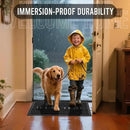 Yimobra Welcome Mat Outdoor Indoor, All-Season Waterproof Front Door Mat Outside Entrance, All-Weather Heavy Duty Non-Slip Doormat, Low Profile Porch Patio Entrance Mats, 29.5x17, Black