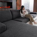Couch Cushion Covers for Sectional Sofa, Stretch Soft Sofa Slipcovers Washable Wear-Resistant Universal Furniture Protector for Living Room(1 Piece Chaise Cover, Dark Gray) by CozyNest Decor