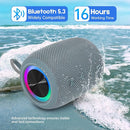 Portable Bluetooth Speaker, BT5.3 Wireless Speaker 20W Bass Diaphragms with Multi LED Light Dynamic Modes, IPX6 Waterproof 16H Playtime supports FM Mode, TF, USB for Home, Cycling, Outdoor, Beach by TinyTreasures Baby Boutique