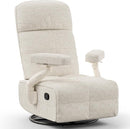 Nursery Swivel Glider Recliner Chair with Adjustable Armrests & Headrest, Rocking Chair Nursery with Removable Cover for Breastfeeding, FSC & Oeko-TEX Certified, Beige by TinyTreasures Baby Boutique