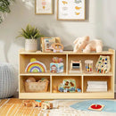 Montessori Shelf, Wooden Toy Storage Organizer for Books Toys, 2 Shelf Bookcase, 5-Section Storage Cabinet, Toddler Book Shelf for Kids Rooms, Playroom, Nursery, Kindergarten (Natural) by CozyNest Decor