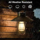 pearlstar Solar Lantern Outdoor Hanging Light Metal Solar Lamp with Warm White Edison Bulb Design for Garden Yard Patio Proch Decor(Black) by CozyNest Decor