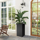 Tall Metal Cube Planter for Outdoor Plants 15" L x 15" W x 30" H, Heavy Duty Steel Planter Box with Removable Insert Shelf, Rectangular Planters for Porch, Garden, Yard, Hotel (Black) by CozyNest Decor