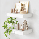 Deep Floating Shelves for Wall | 12 Inch Deep White Floating Shelves Set of 2 | 16W x 12D Rustic Wood Wide Wall Shelves | Bookshelf Laundry Shelf TV Shelf by CozyNest Decor