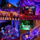 Rotu Halloween Lights Outdoor 114.8 ft 300 LED String Lights with Music Sync Spooky Sounds Halloween Decorations Fairy Lights Indoor Waterproof for Yard Porch Haunted House Decor (Purple) by CozyNest Decor
