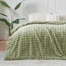 NEWCOSPLAY Faux Fur Twin Blanket Sage Green Bubble Blanket Thick Warm Soft for Couch Sofa Bed 550GSM (Sage Green, Twin(60"x80")) by CozyNest Decor