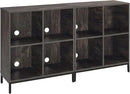 Crosley Furniture Jacobsen 2-Piece Vinyl Record Storage Cube Bookcase Set and Record Player Stand, Brown Ash by CozyNest Decor