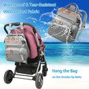 Jeryswet Baby Diaper Bags with Changing Station, Waterproof Large Capacity Diaper Bag Backpack for Moms Dads with USB Charging Port and Stroller Straps, Baby Shower Gifts, Grey by TinyTreasures Baby Boutique