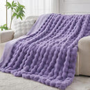 Lotus Karen Faux Fur Throw Blanket Purple - Big Bubble Rabbit Fluff Blanket for Couch Bed Sofa,Softest Fluffy Fuzzy Cozy Blanket,Thick Furry Plush Shaggy Warm Blankets for Women,50x60 Inches by CozyNest Decor