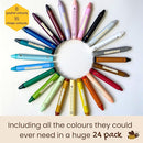 Honeysticks Jumbo Crayons (24 Pack) - Non Toxic Crayons - 100% Pure Beeswax and Food Grade Colors - 24 Bright Colors - Large, Easy to Hold and Use - Preschool Art Supplies for Toddlers/Kids 3-5, 4-8 by TinyTreasures Baby Boutique