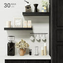 Black Floating Shelves for Wall, 16 inchs x 6.7” deep x 1.4” Wall Shelf for Bathroom Bedroom, Living Room, Kitchen, Office Home Decor, Narrow Wood Shelves with Invisible Brackets Set of 2 by CozyNest Decor