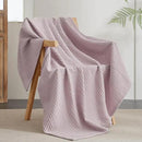 PHF Ultra Soft Waffle Weave Throw Blanket 50"x 60"- Washed Lightweight Breathable Cozy Woven Blanket for Bed - Aesthetic Decor for Couch Bedding Sofa Home Car - Dusty Rose by CozyNest Decor