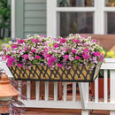 4 Pack 30 Inch Window Boxes Planters Railing Planter Box with Adjustable Brackets for Porch Fence Patio Balcony Hanging Flower Baskets with Coco Liners for Outdoor Garden Decor - Black by GreenHaven Gardens