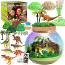 Dinosaur Light-Up Terrarium Kit for Kids- Birthday Gifts for Boys Ages 4 5 6 7 8-12 Year Old- Dinosaur Toys for Boys with Multicolor LED Light & Remote by CozyNest Decor