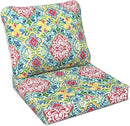 LVTXIII Outdoor Deep Seat Cushion Patio Seat and Back Cushion Set Seasonal Chair Cushion for Dining Arm Chairs, Wicker Chairs and Garden Furniture Decoration, 22"x22"x4", Damask Red by GreenHaven Gardens