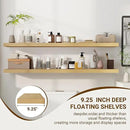 55 Inch Floating Shelves, 3D Textured Wood Grain, 55"x9.25"x1.5" Inch Deep Floating Shelves for Wall, Wooden Shelves for Bathroom, Bedroom, Living Room, Natural by CozyNest Decor