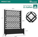 YITAHOME 43.3x17.7x61 in Planter Trellis Box with Wheels & Drain Plug, Outdoor Resin Raised Garden Bed for Climbing Plants, Large Weather-Resistant Design, Black by GreenHaven Gardens