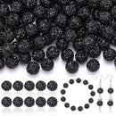 160pcs 10mm Rhinestone Beads for Jewelry Making, Black Shiny Round Disco Ball Beads Bulk, Sparkle Crystal Clay Christmas for Bracelet Baseball Necklace Earring Crafting and DIY by TinyTreasures Baby Boutique