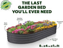 Galvanized Raised Garden Beds Outdoor // 8×4×1 ft Planter Raised Beds for Gardening, Vegetables, Flowers // Large Metal Garden Box // Patented Tool-Free Design (Gray) by GreenHaven Gardens