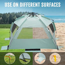 WhiteFang Deluxe Pop Up Beach Tent Sun Shade Shelter for 3-4/5-6 Person, UV Protection, Extendable Floor with 3 Ventilating Windows Plus Carrying Bag, Stakes, and Guy Lines by TinyTreasures Baby Boutique