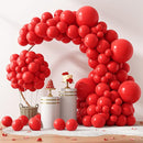 RUBFAC 129pcs Red Balloons Different Sizes 18 12 10 5 Inch for Garland Arch, Premium Latex Balloons Red Birthday Decorations Wedding Valentine's Day Baby Shower Party Decor by TinyTreasures Baby Boutique