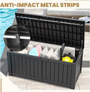 Deck Box, 120 Gallon Outdoor Storage Box Lockable Patio Waterproof for Furniture, Garden Tools, Sports Equipment and Pool Supplies, Waterproof, Resin, Lockable by CozyNest Decor