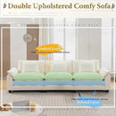 URRED Modular Sectional Sofa Comfy Cloud Couch, Modern Chenille Sofa Sleeper Deep Seat Couches with Ottoman/Pillows for Living Room (White, 117'') by CozyNest Decor