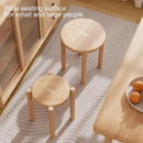 Stackable Stools Set of 4,4-in-1 Wood Stool,Round Wooden Stools with Anti-Slip Foot Pads for Kitchen,Bedroom,Living Room,Bar,No Assembly Required Durable and Space-Saving Design,18 inch (Natural) by CozyNest Decor