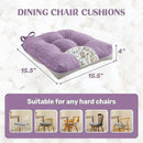 puredown® Chair Cushions for Dining Chairs, Tufted Memory Foam Chair Pads with Non-Slip Backing, Kitchen Seat Cushions with Ties, Washable Seat Pads Set of 4, 15.5" x 15.5" x 4", Purple by CozyNest Decor