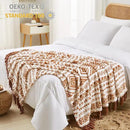 CASAAGUSTO Boho Throw Blanket - Terrcotta Decorative Blankets with Tassel, Printed Flannel Bohemian Blanket for Chair, Bed, Sofa, Couch(50 * 60, Terrcotta) by CozyNest Decor