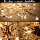 Ganeed Crystal Chandeliers,Vintage Pendant Lighting Crystal Chandelier Lighting Fixtures with 8 Lights,Ceiling Light Fixture for Living Room Bedroom Restaurant Porch Hallway (Gold) by CozyNest Decor